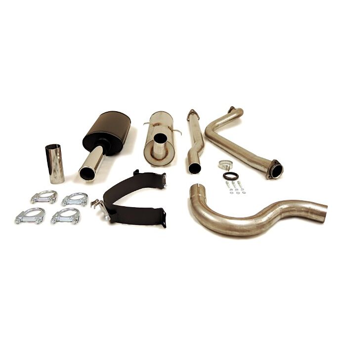 Uitlaatset turbo 744+745+760+765 -1988 SIMONS sportuitlaat complete set vanaf spruitstuk (geen kat) 2 5inch