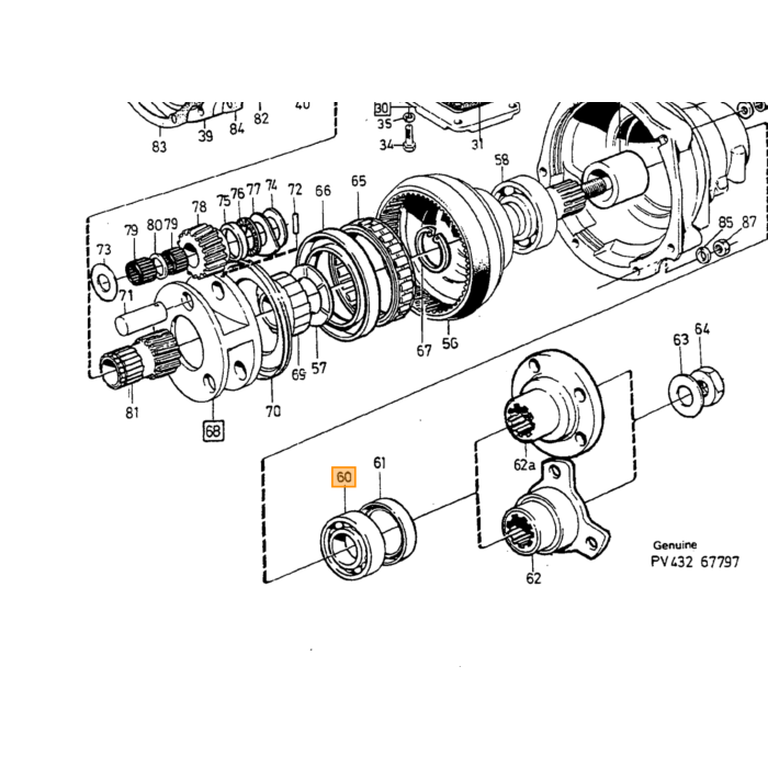 Volvo Lager versnellingsbak M4+M40+M41+M46+ uitgaande as (62mm uitw) (6206) 140  145  164  Amazon 121  Amazon 122 S  Amazon 220  P 1800  P 1800 E  P 1800 ES  P 210 Duett  PV 445 DUETT  Pv 544 Volvo onderdeel nr 11013