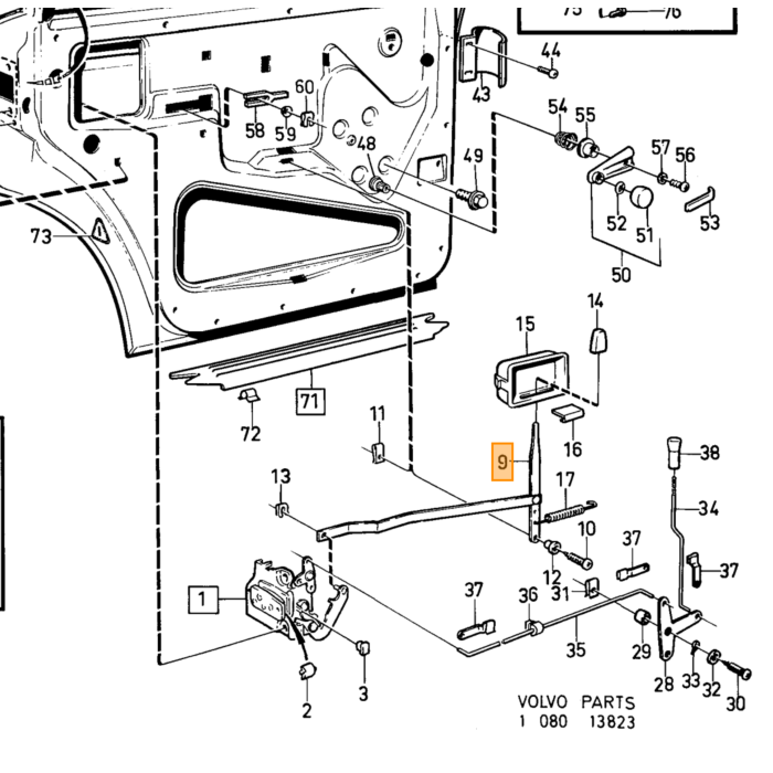 Volvo Deur portier Opener links Volvo onderdeel nr 1203313