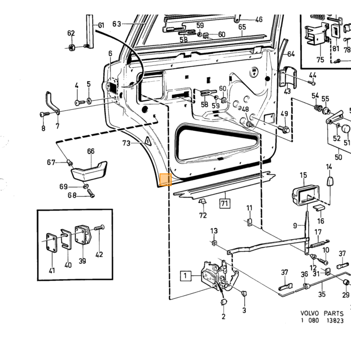 Volvo Deur portier Opener rechts Volvo onderdeel nr 1203314