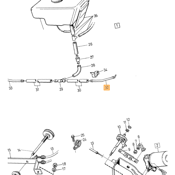 Volvo NON-retour klep ruitewisser ruitensproeier reservoir 240 achter klep 140 1640 voor non return valve Volvo onderdeel nr 1210139