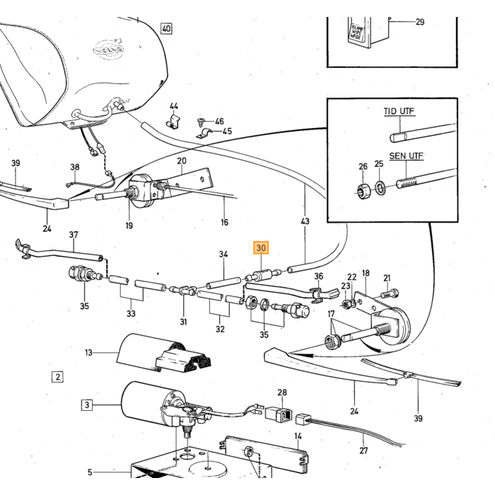 Volvo NON-retour klep ruitewisser ruitensproeier reservoir 240 achter klep 140 1640 voor non return valve Volvo onderdeel nr 1210139