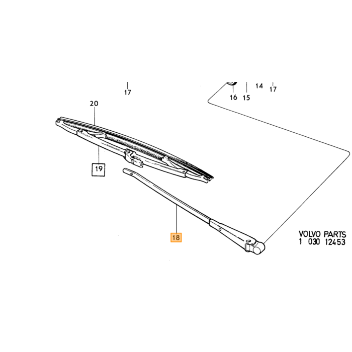 Volvo Ruitenwisser Arm links Volvo onderdeel nr 1213414