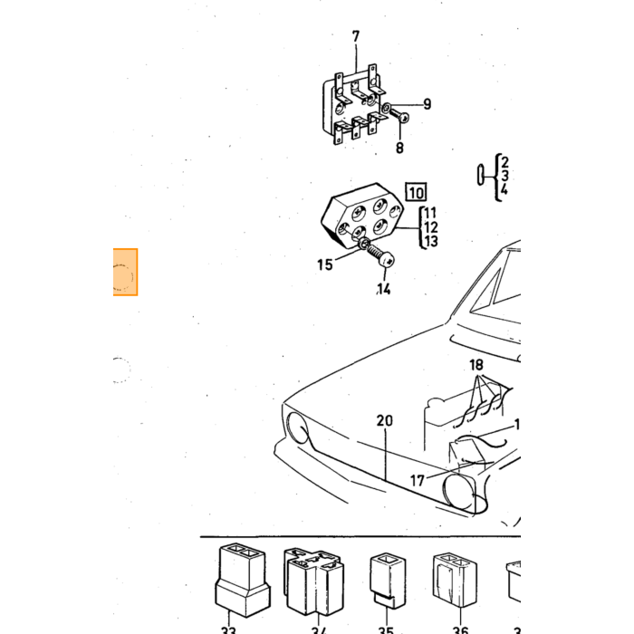 Volvo Kabelboom 140 Injectie systeem van ECU naar injectors 1972-1973 Volvo onderdeel nr 1214821