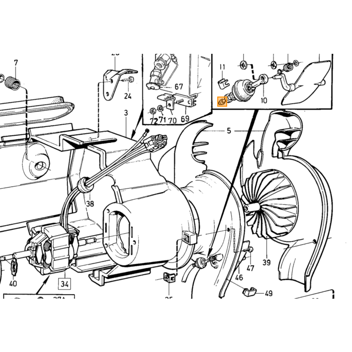 Volvo Vacuum balg 140 164 240 260 met airco kachelsysteem Volvo onderdeel nr 1215465