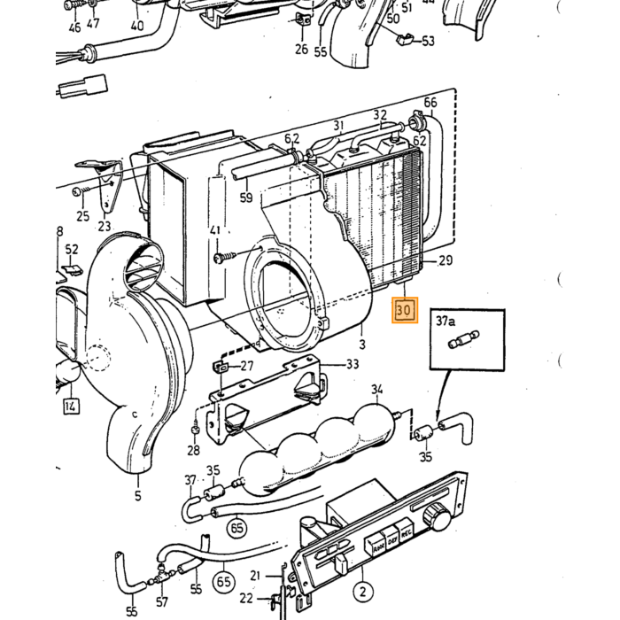 Volvo Kachelradiateur 240+260 type met airco 140+164 ruilonderdeel (statiegeld van toepassing)levertijd: gemiddeld 4 weken Volvo onderdeel nr 1215673