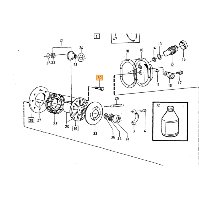 Volvo Bout kroonwiel achteras Amazon+800 142 144 145 164 240 260 979650 Volvo onderdeel nr 1217099