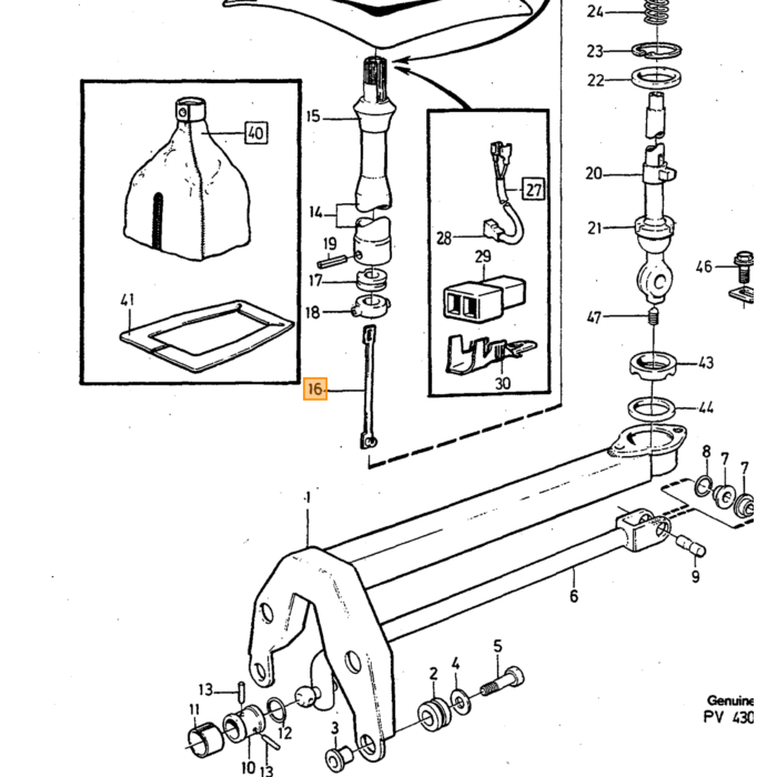 Volvo Hef strip versnellings pook 240+260+740+940 achteruit reverse M45+M46+M47+For Volvo Volvo onderdeel nr 1220894