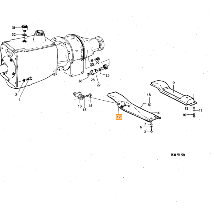 Volvo Versnellingsbak steunrubber 140+240+ 260 740 met overdrive (M46+M45) 760 240 740 960 940 Volvo onderdeel nr 1221967