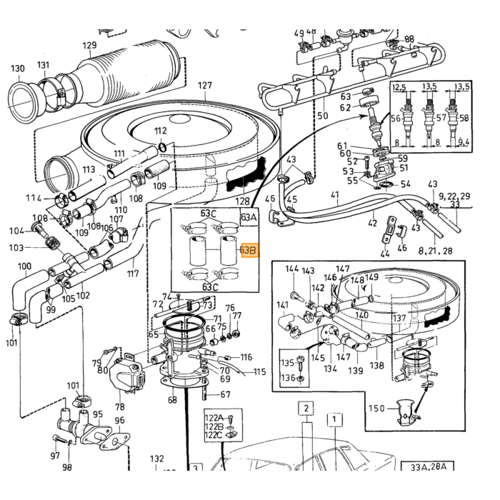 Volvo klem Benzine diesel  leiding 240 740 760 780  Volvo onderdeel nr 1221990