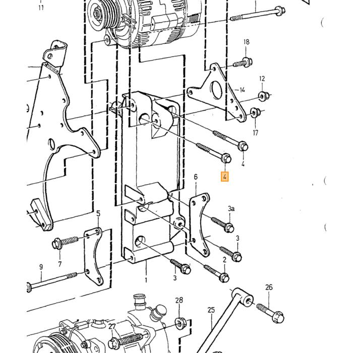 Volvo Motorsteun 850 S70 V70 -2000 TDI achter op subframe code geel S70 850 V70 Volvo onderdeel nr 1236222