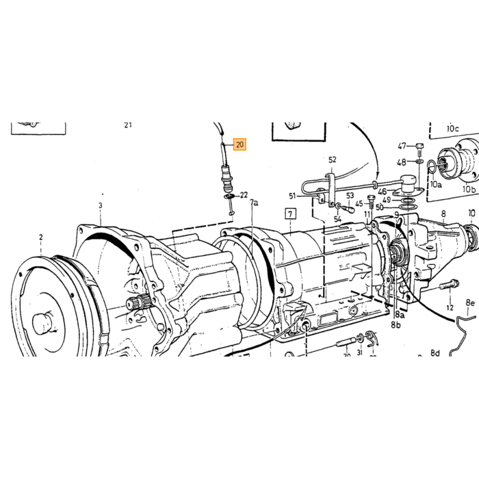 Volvo Kick down kabel 240+260 +740+760+780+940+V90 AW70+AW71 carburateur 240 260 760 940 V90 740 960 S90 Volvo onderdeel nr 1239932
