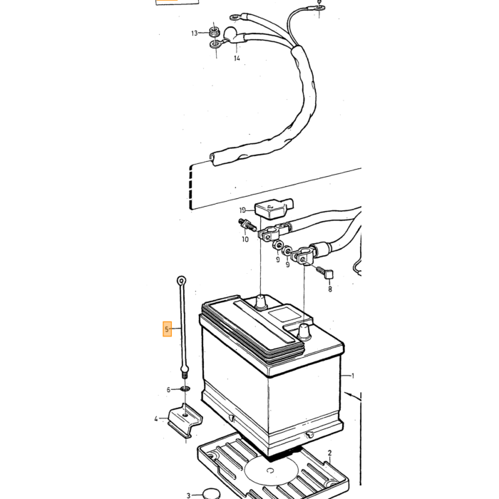 Volvo Accu houder (schroef pen) 240+260+740+940 Volvo onderdeel nr 1247171