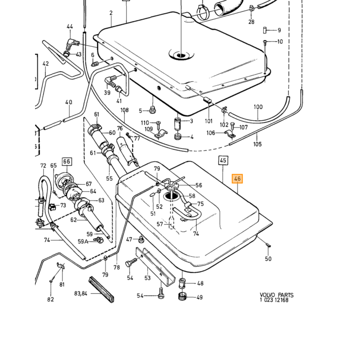 Brandstoftank Volvo 140 - 164 - 240 - 260 -'78 Volvo onderdeel 1247618