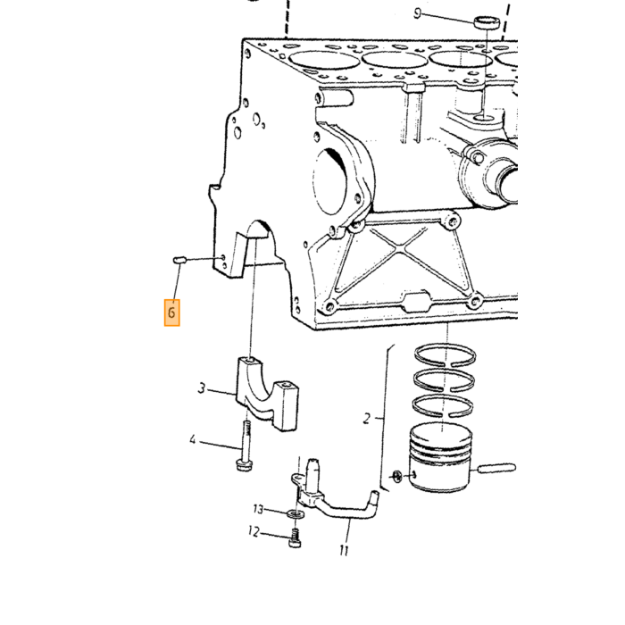 Volvo tapeind cilinderkop 240 260 740 760 diesel Volvo onderdeel nr 1257005