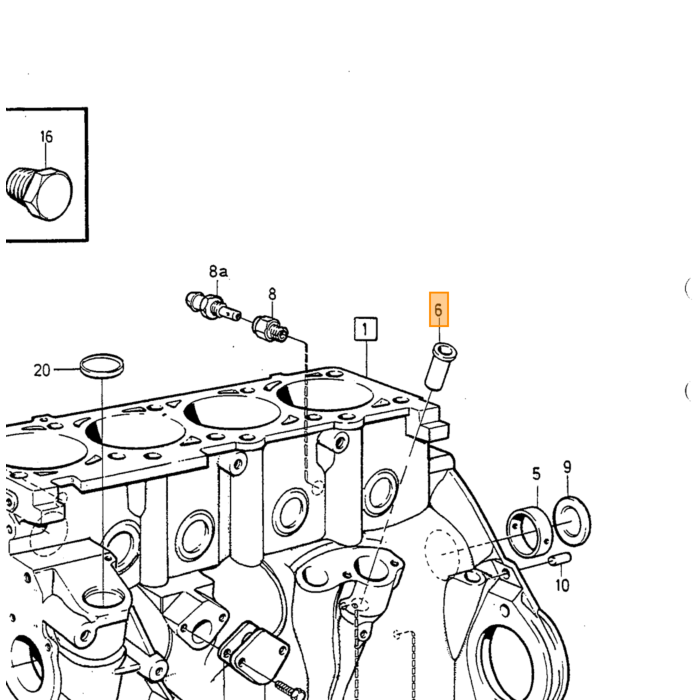 Volvo tapeind cilinderkop 240 260 740 760 diesel Volvo onderdeel nr 1257005