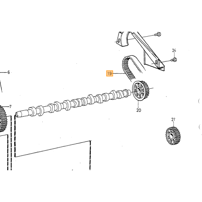 Volvo Distributieriem dieselpomp D24+D24T 240+740+740+940 Volvo onderdeel nr 1257237