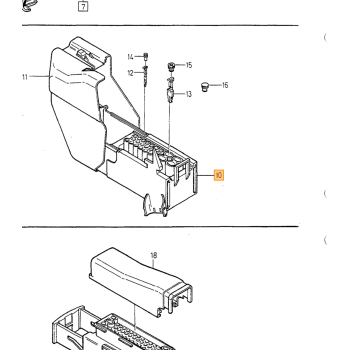 Volvo Klem plug voor 1318312 interieur 240+260 Volvo onderdeel nr 1264326