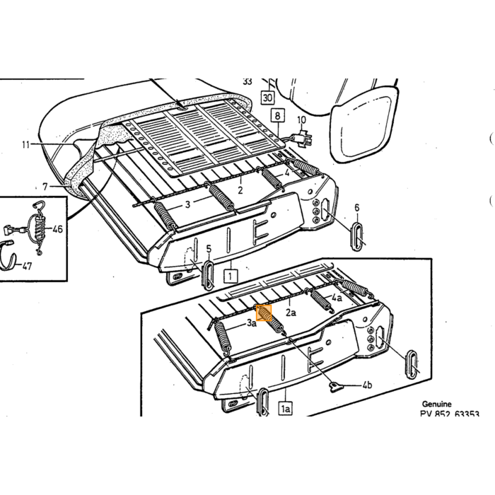 Volvo Stoelmat zitting 240+260 (1204396)  Volvo onderdeel nr 1264775