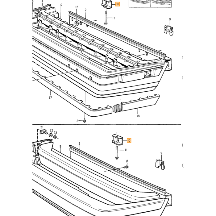Volvo Klinknagel montage kunststof Bumper Spatlap Parafan 6mm  Volvo 740 760 780 850 940 960 S60 S90 V70 V90 Volvo onderdeel nr 1268176