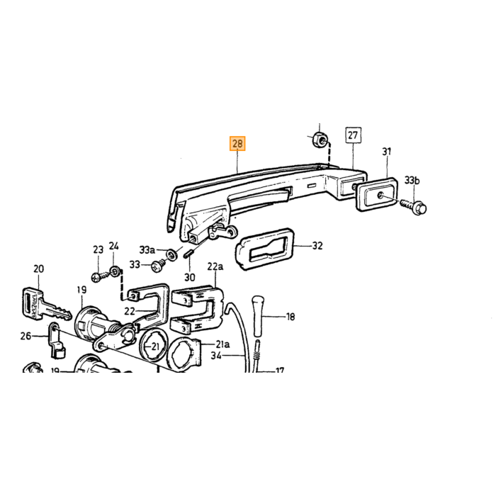 Volvo Sierlijst portier handvat 740 760 780 940 960 V90 S90 Volvo onderdeel nr 1268806
