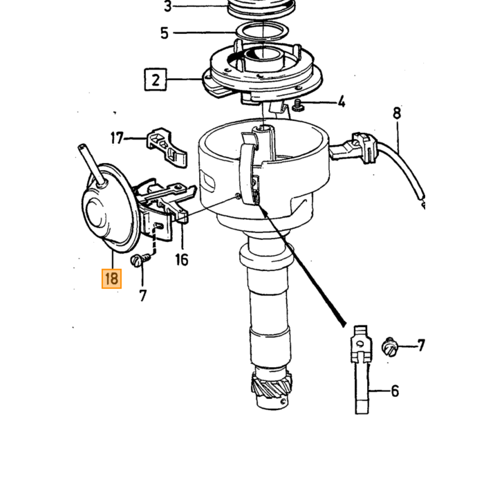 Volvo Vacuum vervroeger regelaar ontsteking b280 F 240 740 760  Volvo onderdeel nr 1269391