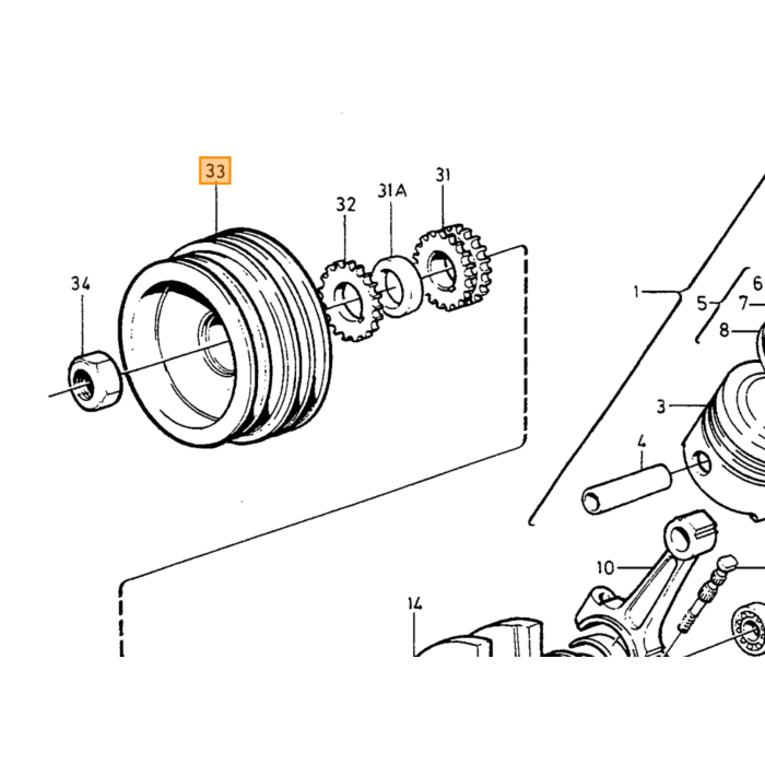 Volvo poelie pulley Volvo onderdeel nr 1269663