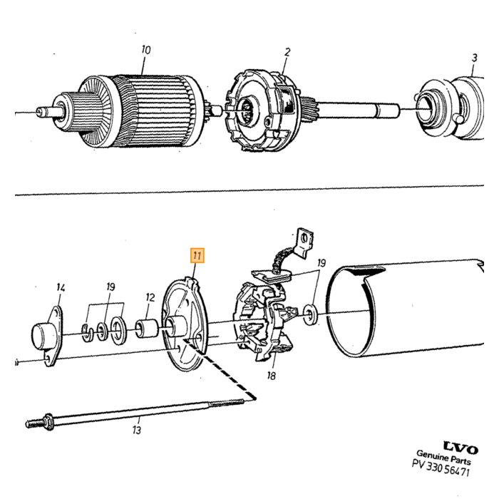 Volvo Accu 12 volt pluspool links 60AMP kleur zwart amazon Volvo onderdeel nr 1270