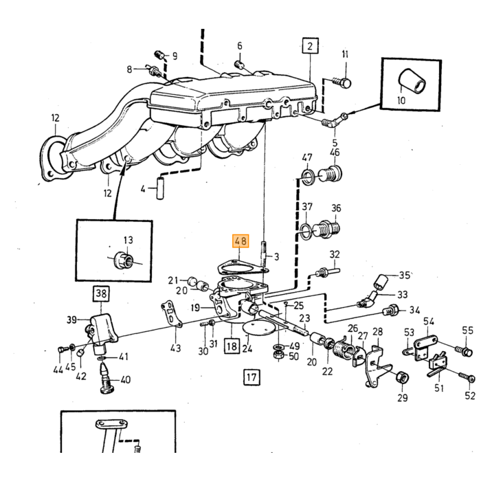 Volvo Pakking gasklephuis LH jetronic B19E+B21E+B23E+B21F+B230 all Volvo onderdeel nr 1271488