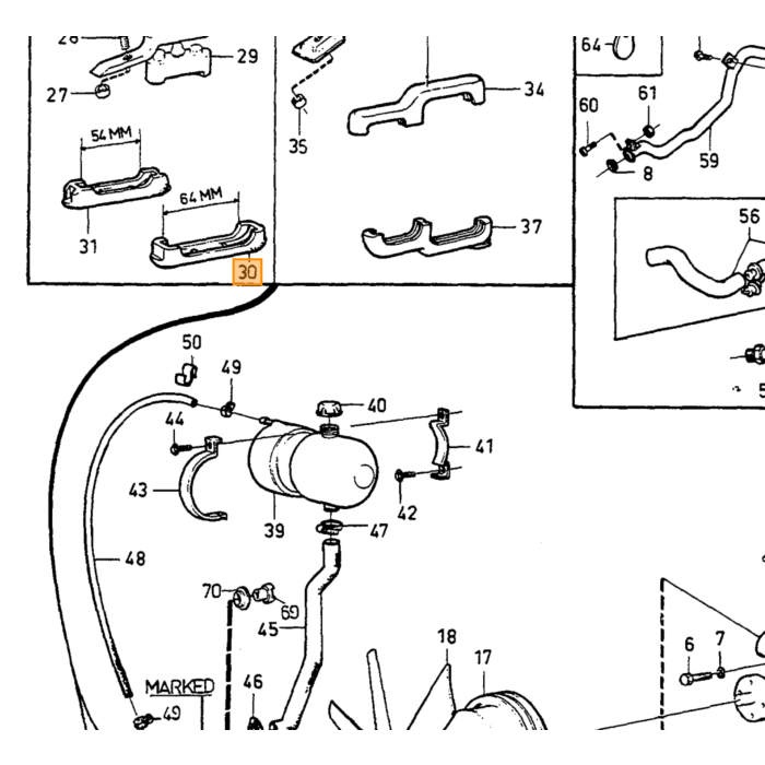 Volvo Pakking koelwater uitgang 240  260  760  780 B27 b28 alle versies Volvo onderdeel nr 1271509