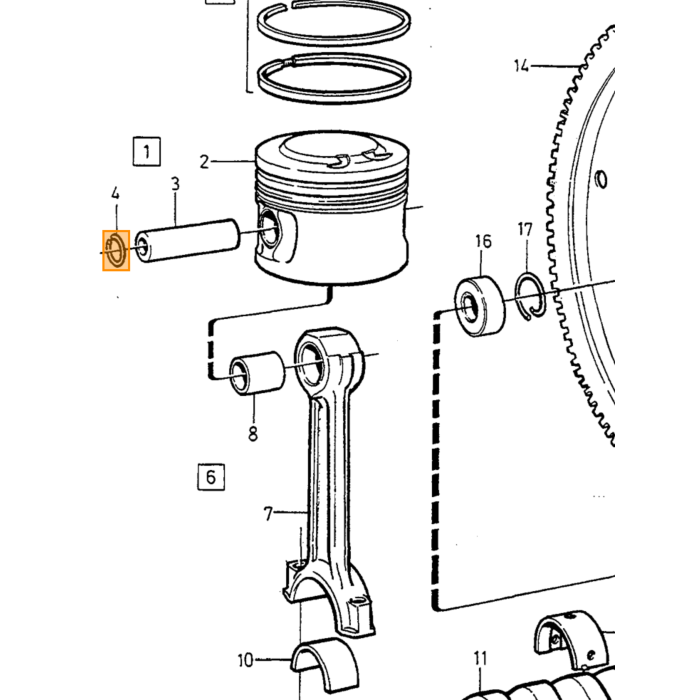 Volvo Bout Zuigerstang M9x1.25 Volvo 960 - S90 - V90 - 850 - V70 - S70 - C70 - XC70 - S40 - V40 (3531110) Volvo onderdeel nr 1271900