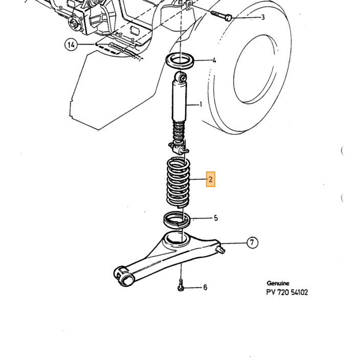 Volvo Steun achteras 740 940 760 960  Volvo onderdeel nr 1272960