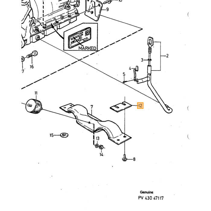 Volvo Afstand plaat versnellingsbak BW55+AW71+M47 voor steun 1228712 240+260 Volvo onderdeel nr 1273105