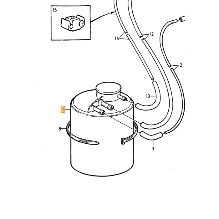 Volvo Filter Koolstof FILTER 940 960  S90 V90 benzine verdamper Volvo onderdeel nr 1275290