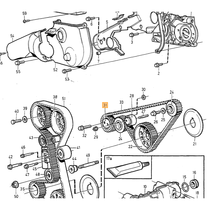 Volvo Krukas Keerring Distributieriem zijde Volvo 240 - 340 - 360 - 740 - 760 - 780 - 940 - 960 4-CYL Benzine Volvo onderdeel nr 1276425