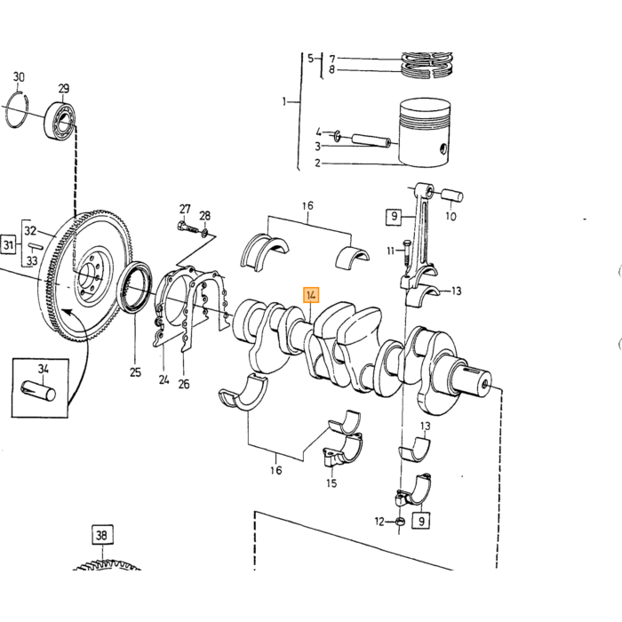 Volvo vasthoud Ring B17. B19. B20. B21 B23 Piston pen Volvo onderdeel nr 1276511