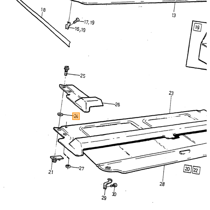 Volvo Plastic ring reservewiel kap 245 (hoort bij 1244217) Volvo onderdeel nr 1294353