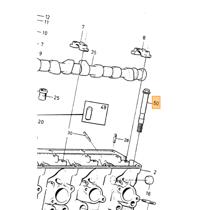 Volvo Bout kopbout B19+B21+B23+B200+B230 14mm x 150mm Volvo onderdeel nr 1306341