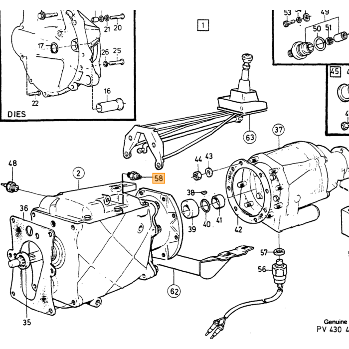Volvo Schakelaar achteruit rijverlichting 240+260 1984+ 740+940+850+V70+S70 allen 940 240 V70 850 740 760 S70 S90 S60 S80 960 V90 260 780 Volvo onderdeel nr 1307086