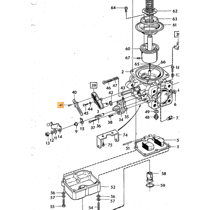 Volvo Pen voor vlotter carburateur SU HS6 237108 237216 Volvo onderdeel nr 131016