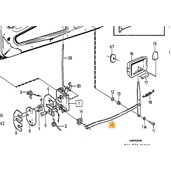 Volvo Deur portier Opener links Volvo onderdeel nr 1315076