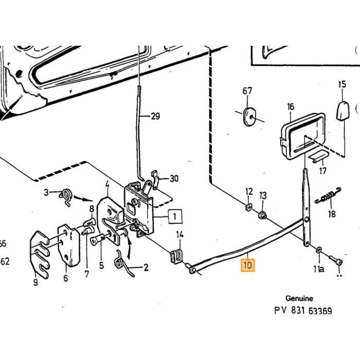 Volvo Deur portier Opener links Volvo onderdeel nr 1315081