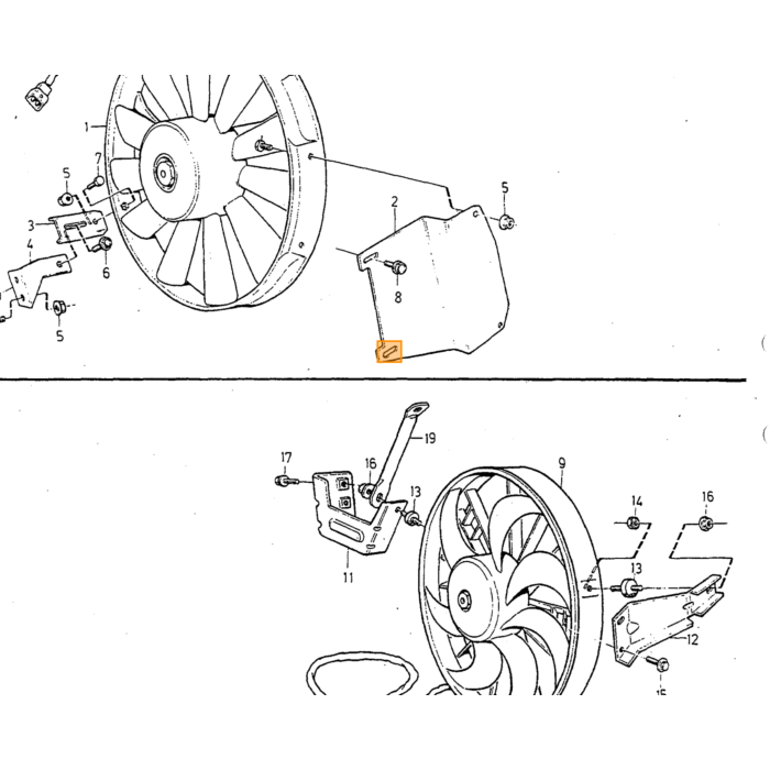 Volvo FAN ventilator koelsysteem 240 260 262 740 760 780 940 (91-95)  4 cilinder motor Volvo onderdeel nr 1317465