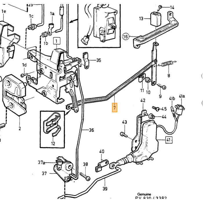 Volvo Deur portier Opener links Volvo onderdeel nr 1320310