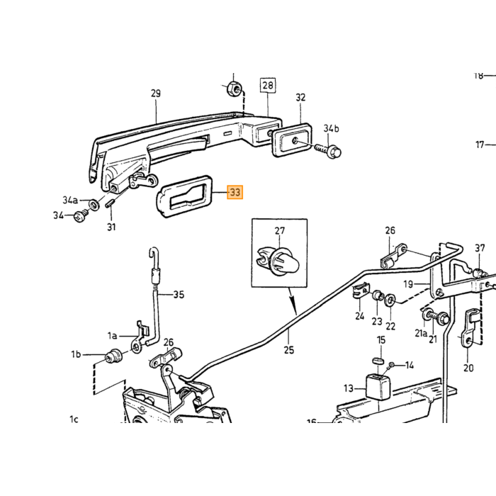 Volvo Deur portier Opener links Volvo onderdeel nr 1320314