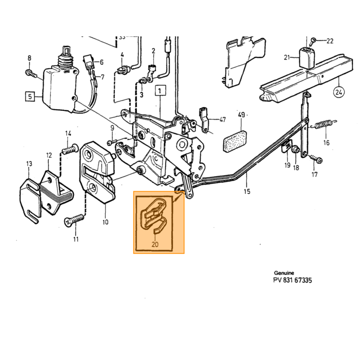 Volvo Bus slot portier 740+940+24+260 Volvo onderdeel nr 1320864