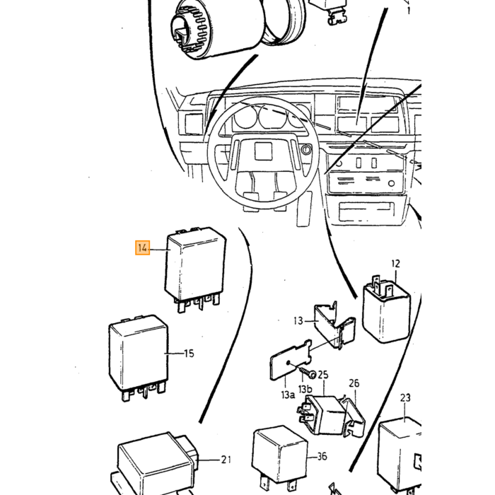 Volvo Relais koelventilator+radio ontstoring 740+760+780+940+960+ Volvo onderdeel nr 1323592