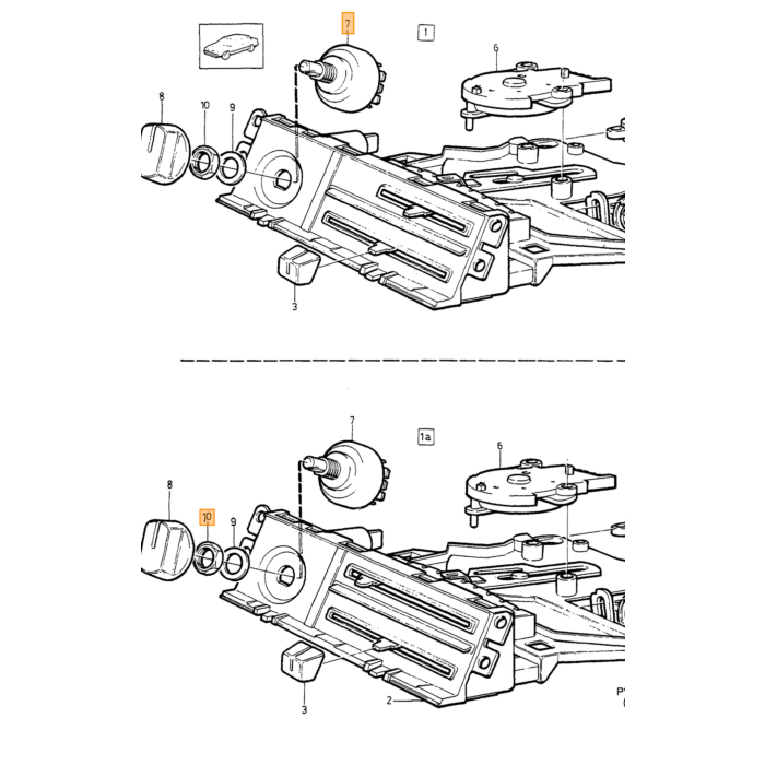 Volvo Controle knop Voertuig uitrusting: voor voertuigen met airconditioning Volvo onderdeel nr 1323746