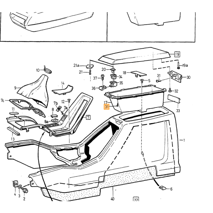 Volvo licht geleider middenconsole 740 940 760 780 verlichting bij versnellingspook Volvo onderdeel nr 1324871