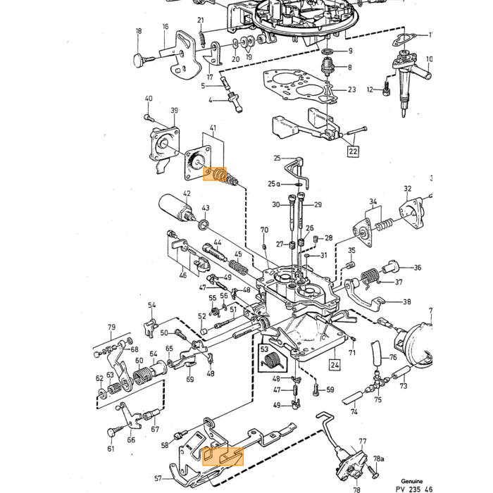 Volvo carburateur isolatie flens  240 260 740 780 760  B200 K B230 K Volvo onderdeel nr 1326410